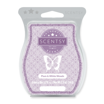 Scentsy Plum and white woods